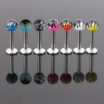 Piercing l�vre Labret imprim� flamme
