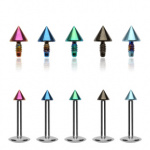 Piercing l�vre labret Titanium Plated Spike