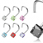 Piercing nez crochet carr� serti