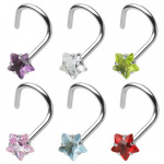 Piercing nez crochet �toile serti