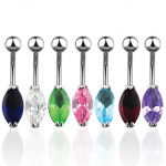 Piercing nombril � pierre ovale