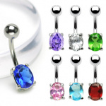Piercing nombril � pierre ovale facett�e