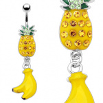 Piercing nombril ananas et bananes