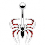 Piercing nombril araign�e rouge et noire