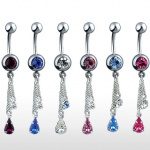 Piercing nombril avec cha�nes et pierres