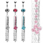 Piercing nombril bandes et fleur invers�e