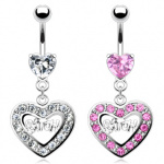 Piercing nombril bitch double coeur