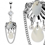 Piercing nombril bouclier et perles