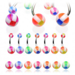 Piercing nombril boule bicolore UV