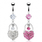 Piercing nombril cadenas pav� de pierres