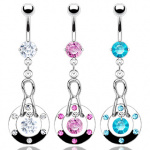 Piercing nombril cadran serti