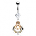 Piercing nombril cercles tricolores sertis
