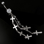 Piercing nombril cha�nes et croix