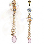 Piercing nombril cha�nes, perles et pierres