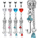 Piercing nombril cl� et couronne