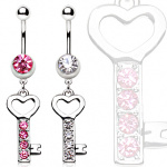 Faux Piercing Nombril Clipsé - 2 Pièces, Pendentif Cœur En Or, Acier Inoxydable 316L - Pour Un Look Sans Perçage