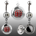 Piercing nombril coccinelle � cachette