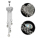 Piercing nombril coeur et chaines