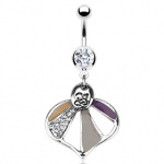 Piercing nombril coeur stylis�