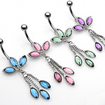Piercing nombril couronne de p�tales et pendentifs