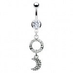 Piercing nombril croissant de lune