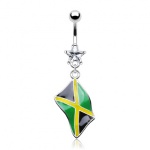Piercing nombril drapeau Jama�que
