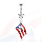 Piercing nombril drapeau Porto Rico