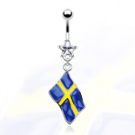 Piercing nombril drapeau Su�de