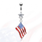 Piercing nombril drapeau USA