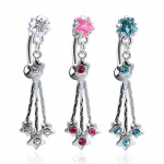 Piercing nombril �toiles et fleur