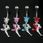 Piercing nombril f�e et �toile zircon