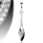 Piercing nombril feuille claire