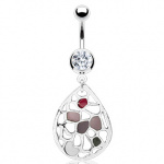 Piercing nombril feuille stylis�e