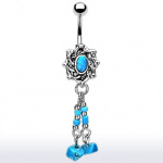 Piercing nombril miroir turquoise