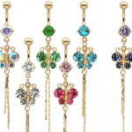 Piercing nombril papillon et cha�nes