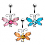 Piercing nombril papillon serti glac�