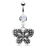 Piercing nombril papillon vintage � points
