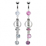 Piercing nombril pendentif cercl� et serti