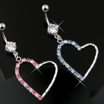 Piercing nombril pendentif grand coeur