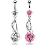 Piercing nombril pendentif grande pierre