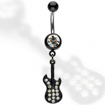 Piercing nombril pendentif guitare
