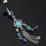 Piercing nombril pendentif vintage turquoise