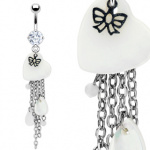 Piercing nombril perles cascade de cha�nes