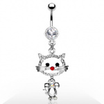 Piercing nombril petit chat