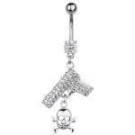 Piercing nombril pistolet et t�te de mort