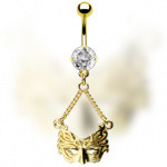 Piercing nombril plaqu� or masque de bal