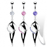 Piercing nombril plume cercl�e