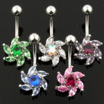 Piercing nombril rose des vents