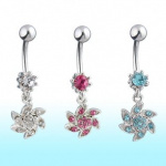 Piercing nombril soleil et fleur des vents