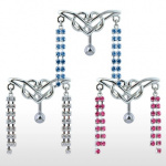 Piercing nombril Tribal  2 doubles cha�nes de pierres